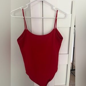 zara red bodysuit